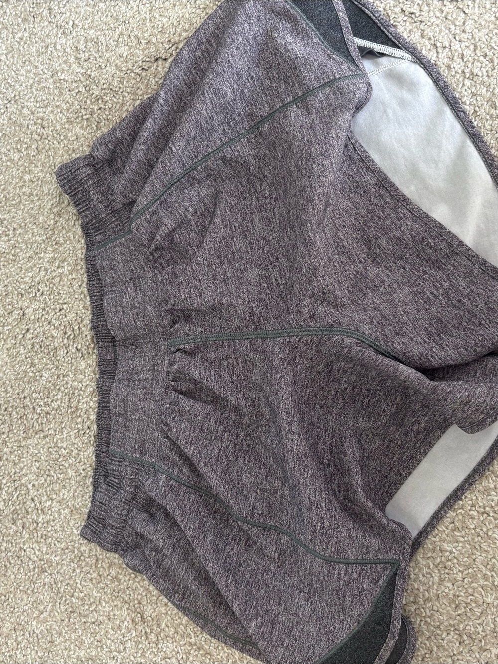 lululemon athletica Heathered Grey Waistband Shorts